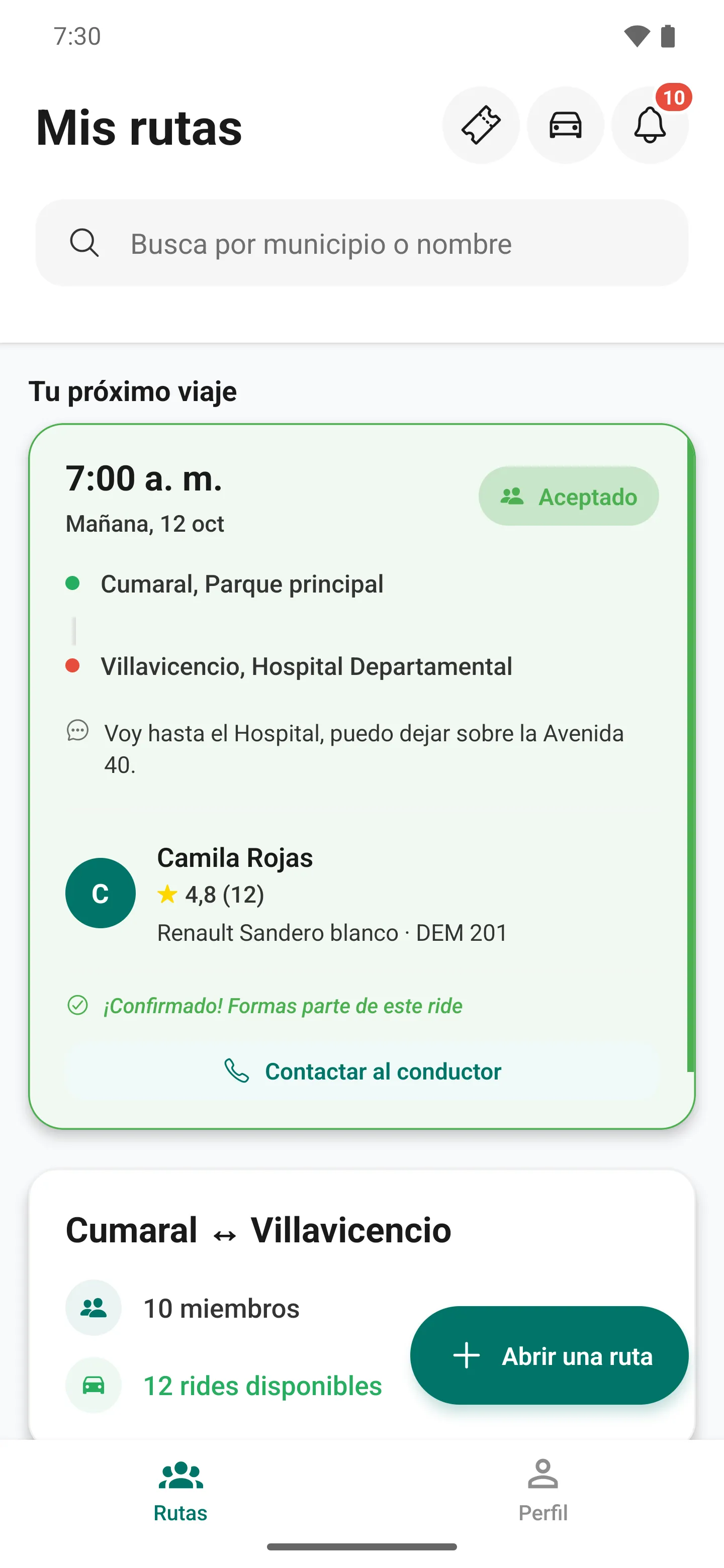 Inicio con tu próximo viaje y tus rutas